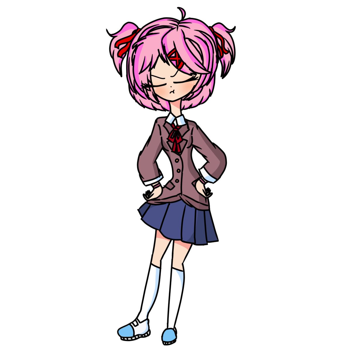 Emmacc3's tweet photo. I Draw Natsuki today because I was bored and she's my favorite #DDLC #DokiDokiLiteratureClub #Natsuki https://t.co/3yAXBDaK74