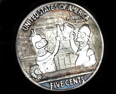 Hobo_Nickel_Soc's tweet photo. #SundayFunday #HomerSimpson #Beer So much more than just a breakfast drink #DuffBeer #TheSimpsons #Bender #Futurama #HoboNickels #AdamLeech https://t.co/ysgkuSAAAD