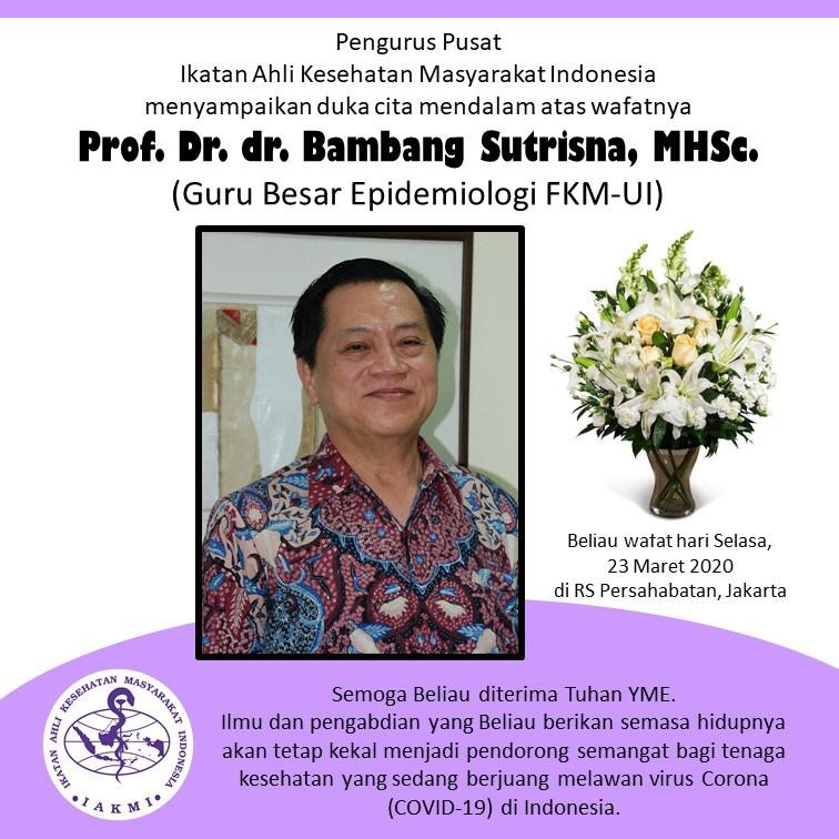 ainunnajib's tweet photo. Prof. Bambang Sutisna, dosen epidemiologi UI meninggal setelah di intubasi di RSP. 

IG story putri beliau, memohon masyarakat Indonesia untuk #DiamDiRumahAja #dirumahaja https://t.co/4IxWDPCDId