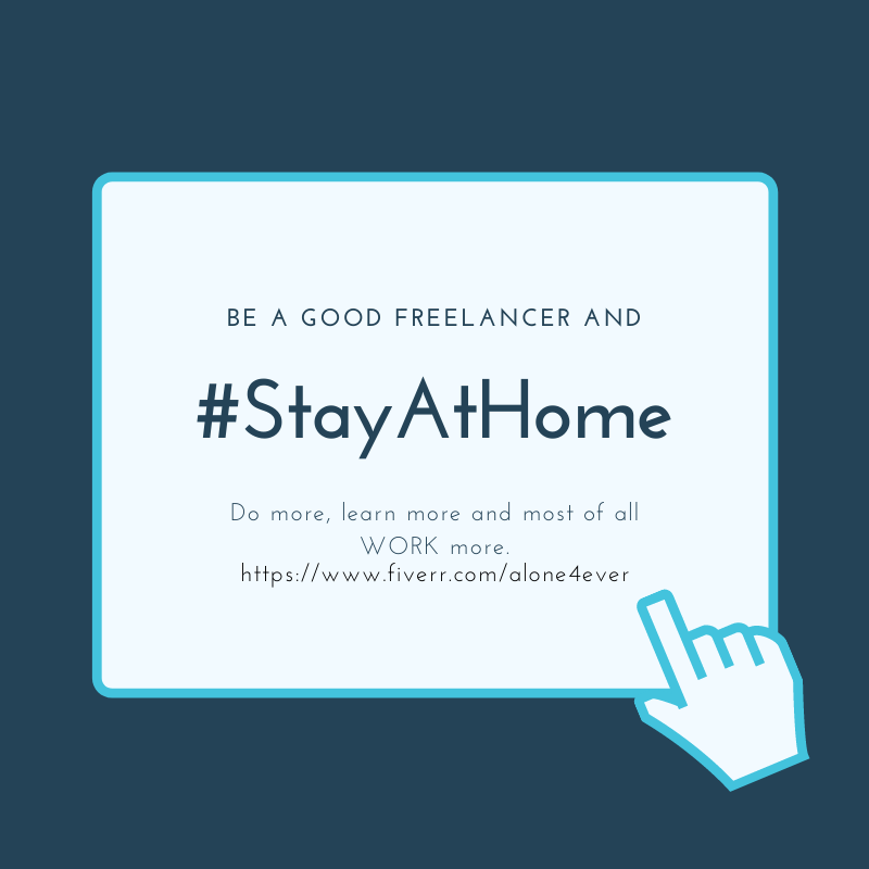 FFreelancer3's tweet photo. Always remember to be a good #freelancer these days!
Get advantage of it✌
.
.
.
.
.
.
.
.
.
.
.
.
#StayAtHome #stayhomechallenge #StayHome #COVIDー19 #Freelancers #workonline #Fiverr #arabic #awareness #upwork https://t.co/HtcL4mCeKC