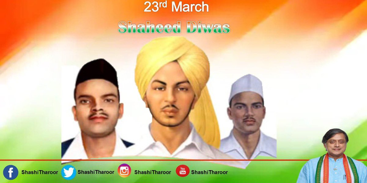 ShashiTharoor's tweet photo. Remembering the martyrs! https://t.co/jrUlh6Mnal