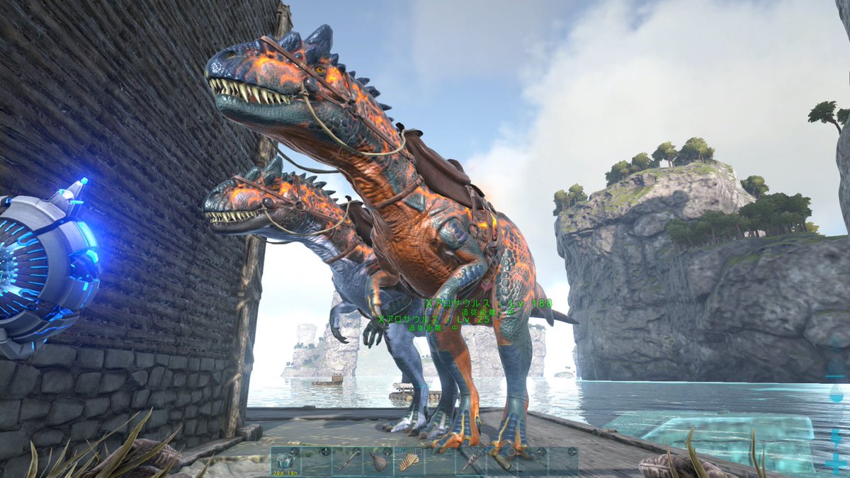 まあちゃん Ark Genesisを始めて少しづつではあるもののそれなりに生きる 初テイムがフィオミアから始まりファーム作ってって感じ笑 Ark アーク Ps4