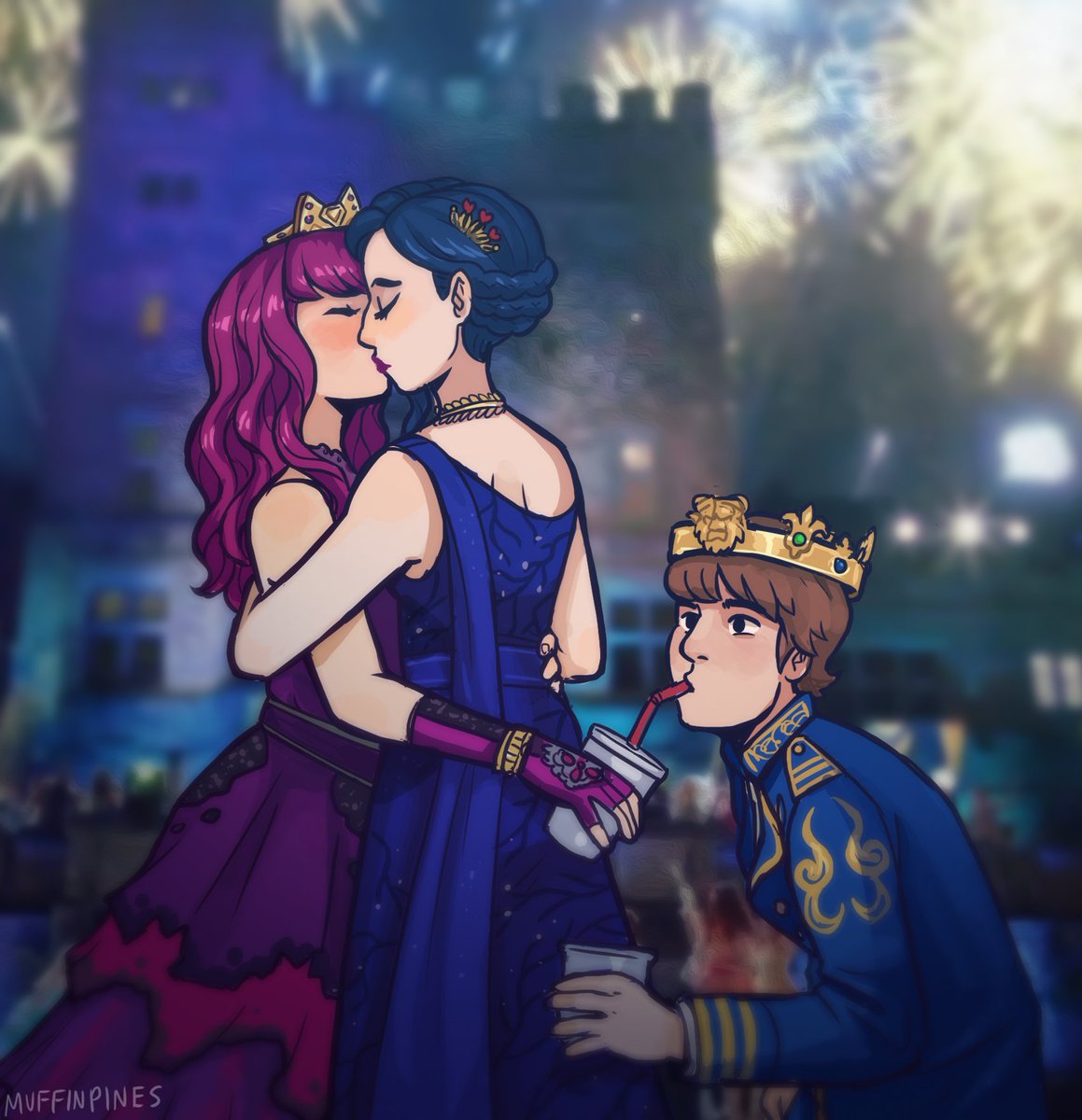 Art trade with my #Descendants obsessed sister. 

#disneydescendants #Mal #Evie #Malvie #Mevie idk what the tags are for these things omg #femslash