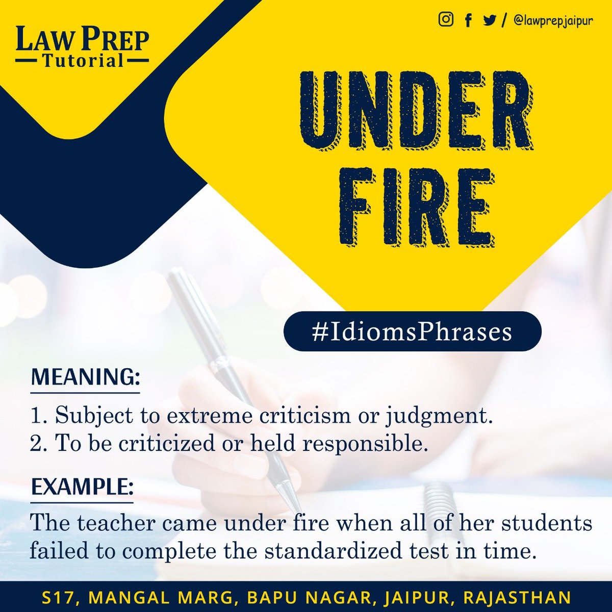Law Prep Tutorials Jaipur Follow Our Daily Idioms Series To Crack Clat Lawprep Lawprepjaipur Englishgrammar English Clat Clatquestions Idioms Idiomsphrases T Co Dmjner6i6j Law Prep Tutorials Jaipur Follow Our Daily Idioms Series To Crack Clat Lawprep Lawprepjaipur Englishgrammar English Clat Clatquestions Idioms Idiomsphrases T Co Dmjner6i6j