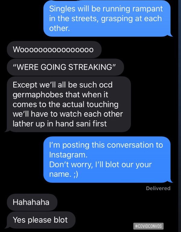 We all have much more important things to worry about, but this was an entertaining conversation with a dear friend tonight. (Plz excuse my typo)