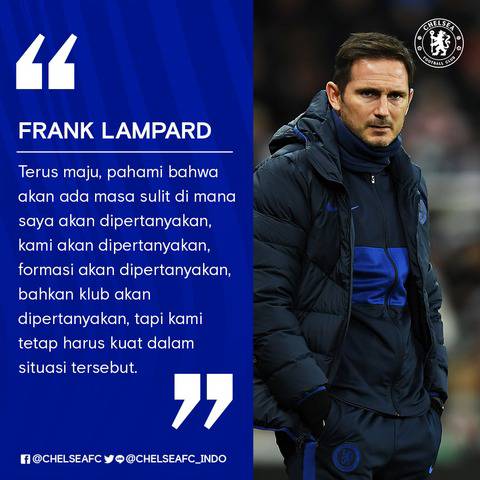 Dalam situasi yang sulit seperti saat ini kita harus tetap kuat. 😊💪

Pelatih Chelsea, Frank Lampard, telah menanamkan hal itu dalam dirinya! 😍

#MondayMotivation
#CFCIndo