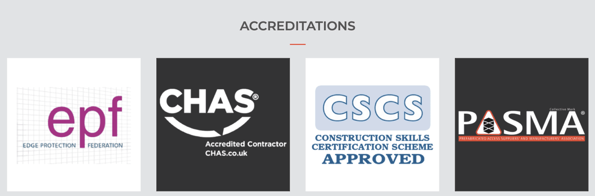 We are proud to be accredited by these 4 organisations. It proves we are all about working safely at height. ETHire SAS Bolton Manchester