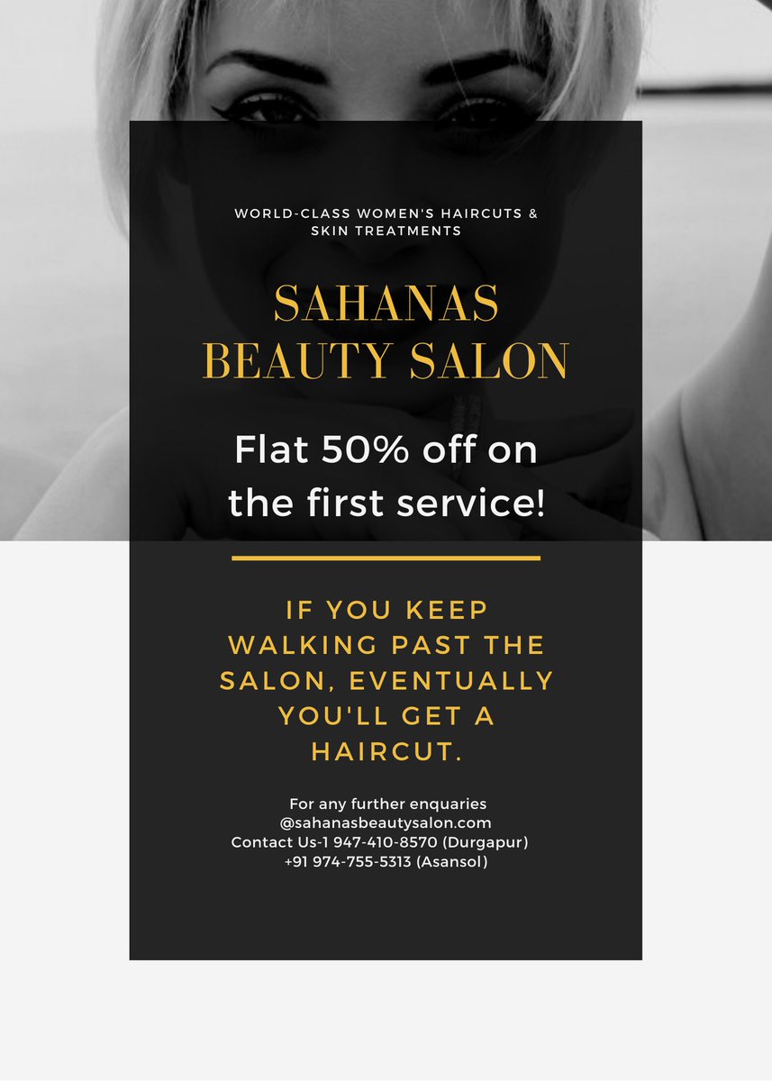 sahanazbeautys1's tweet image. Do your bookings now!
We have come with an exciting offer off providing falt 50% off to each customer on any service, whosoever is booking for the first time with us!
Also,visit our website for more enquiries @sahanasbeautysalon.com
#digiperformprojects#digiperform
