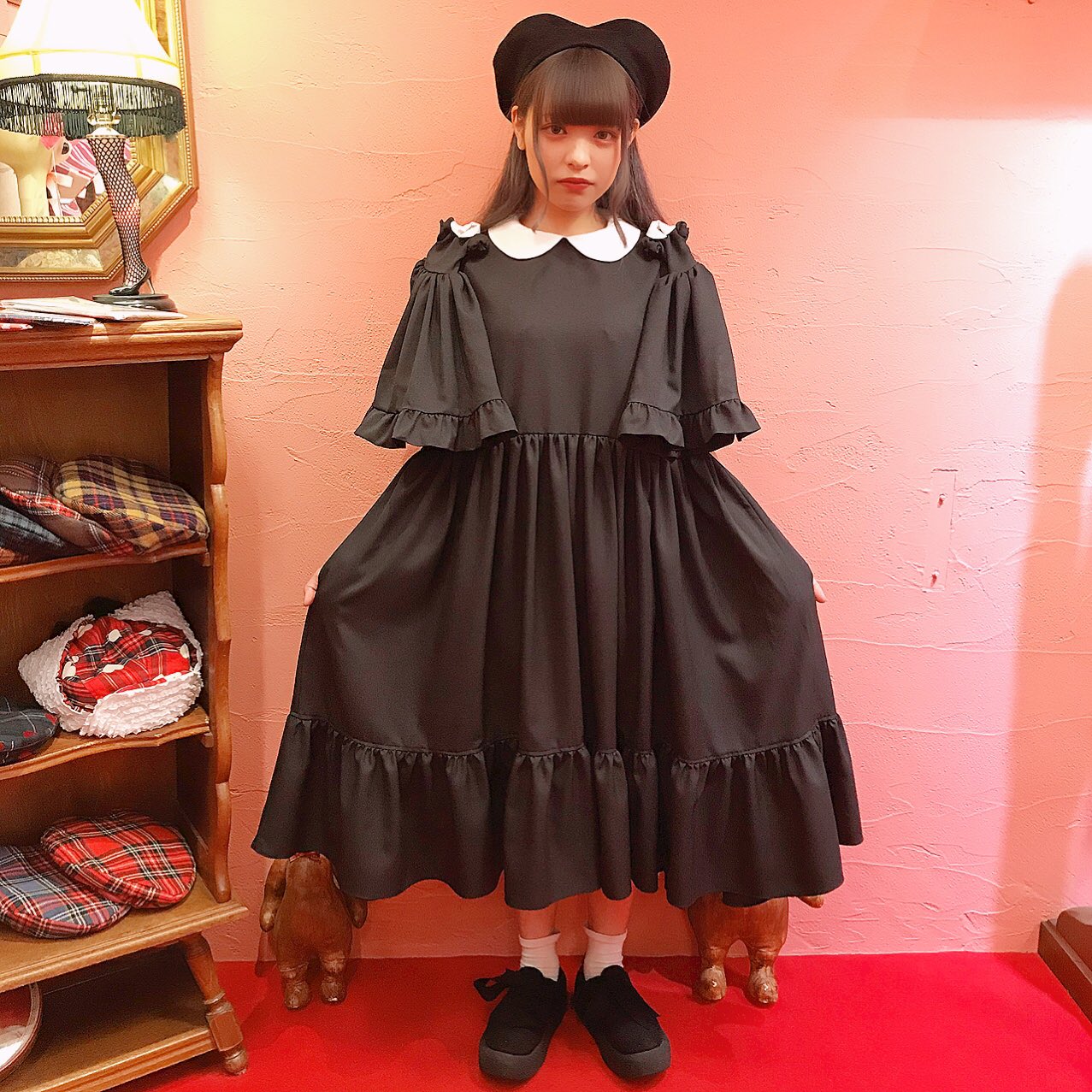 日本製】【日本製】♡ HEIHEI 服袖ドレス ♡ ひざ丈ワンピース