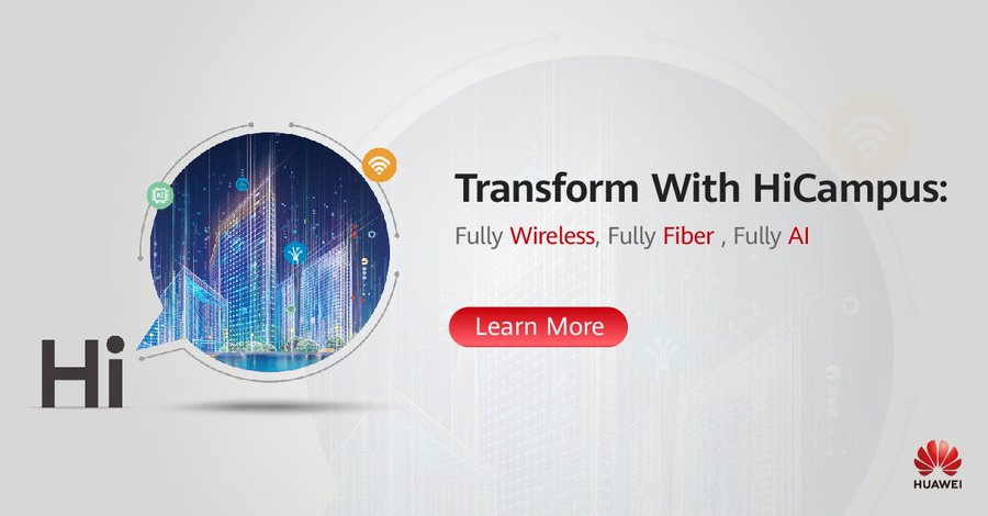HuaweiEntDE's tweet photo. Sehen Sie, wie #Huawei #HiCampus mit der 5G-betriebenen #AirEngine #WiFi 6, der Campus OptiX-Lösung, #AI und der Horizon Digital Platform Unternehmen einen vollständig kabellosen, optischen und intelligenten Netzwerkservice auf dem Campus ermöglicht: https://t.co/KA5H69MrH5 https://t.co/GETh9tQcWb