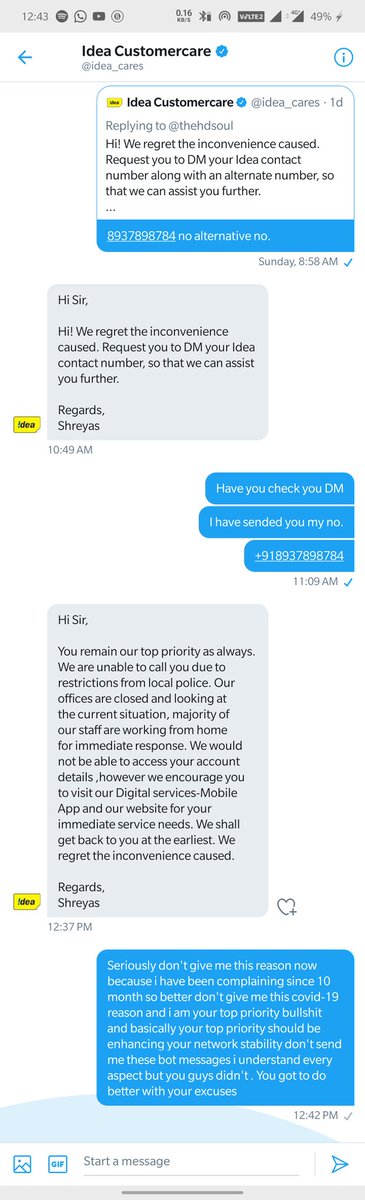 thehdsoul's tweet photo. @idea_cares @Idea so i am you top priority lol... if i was your top priority then it shouldn't have taken 10 month and still no resolved. Better focus on enhancing your network instead fooling your customers. https://t.co/CaPXqbX9Mh