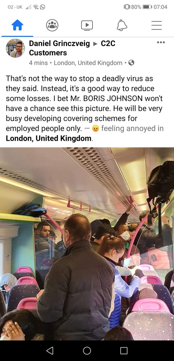 Bellapusscat's tweet photo. @LBCNews @LBC Trains are still rammed taken from the c2c Facebook page!! https://t.co/qvgdTGM3X9