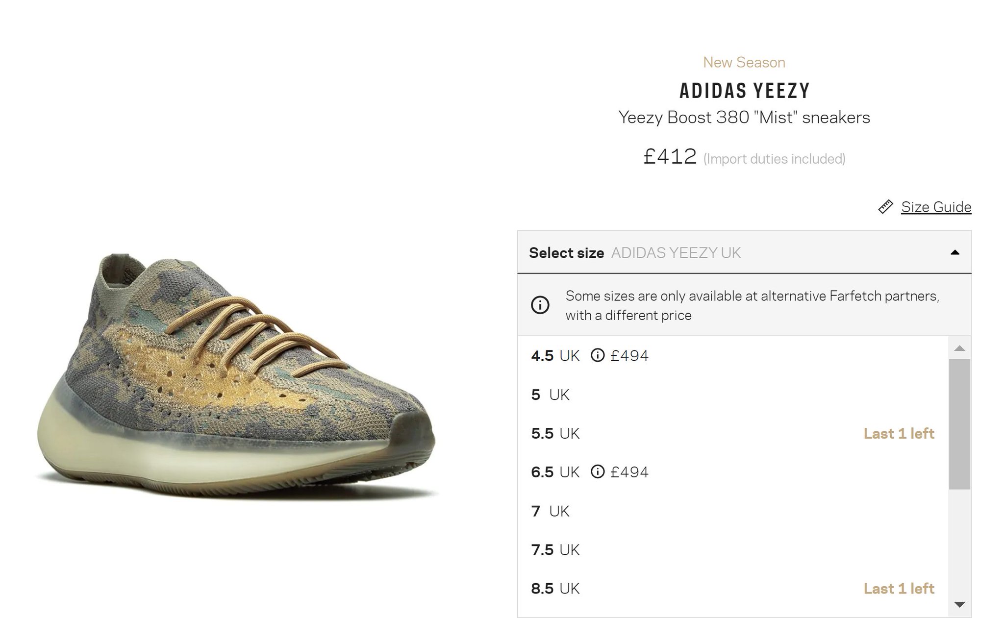 yeezy 380 mist retail price