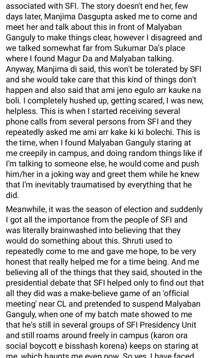 TheBongHead's tweet photo. #metooindia averted. Huge leftist racket in top university in Kolkata.

This girl willing to join SFI, was asked to sleep with ABVP/BJP people and drag their names into sexual harassment cases.

This is to bring down spread of RW impressions in Kolkata. https://t.co/V9migho4lE