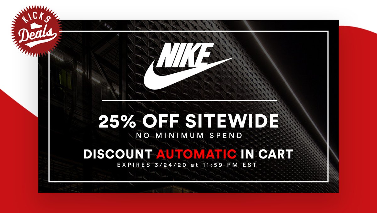 KicksDeals's tweet image. 25% OFF SITEWIDE at @nikestore is only active through Tuesday, March 24th! #promotion

SALE Shoes -&amp;gt; bit.ly/2Qw1bZb

Shoes -&amp;gt; bit.ly/3b9Fxlk

SALE Clothing -&amp;gt; bit.ly/3a4Hhfr

Clothing -&amp;gt; bit.ly/2U2kfjM

✔️ Discount AUTOMATIC in cart. 👀