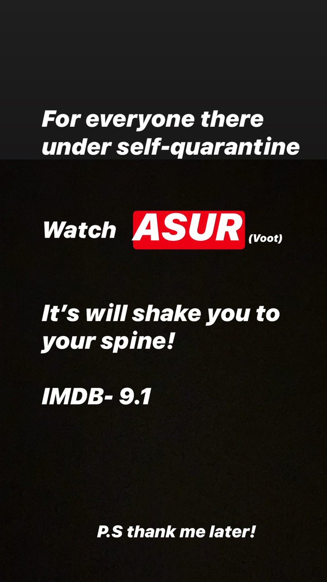 memopradeep's tweet photo. Make best of your #selfquarantine ! Watch #Asur . Amazing work by @ArshadWarsi  @BarunSobtiSays and  @ameywaghbola . Also heads up to @justvoot for putting up this amazing #webseries . Rise above #netflix and #prime and give #voot it’s deserved space https://t.co/FIMxFHv1PZ