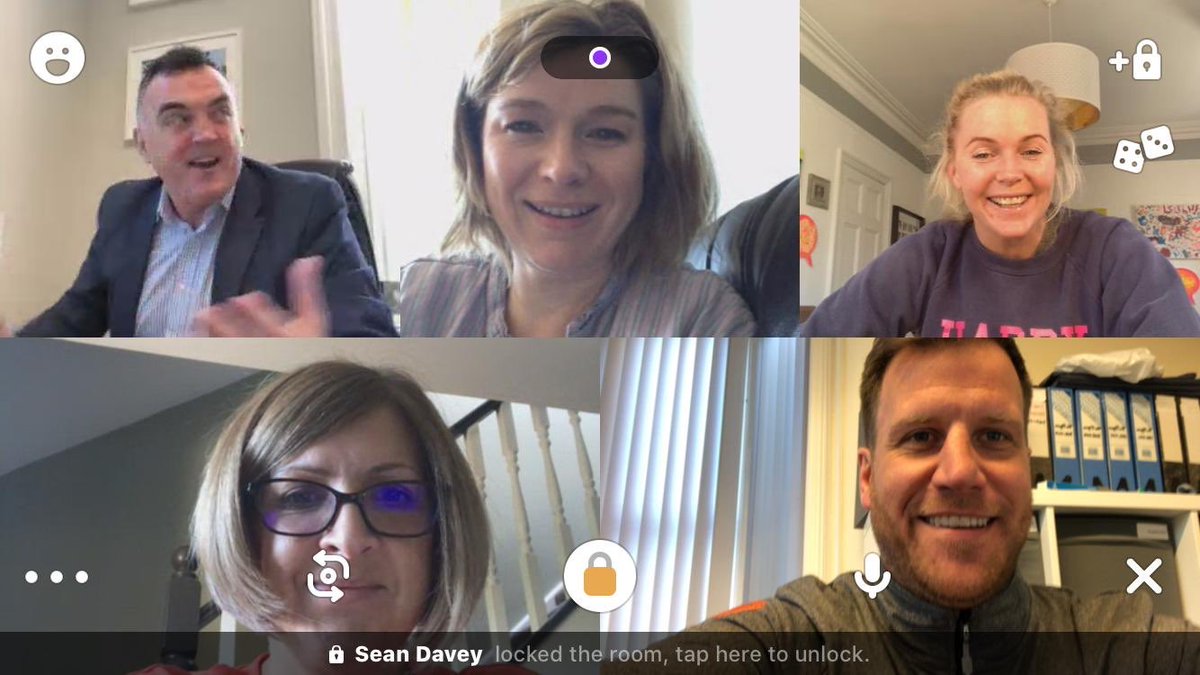 RGS Foundation team meeting this morning - via the House Party app! Only one cry of ‘Get out, I’m on a work call!’ due to the invasion of children - not bad! #StayHomeSaveLives #rgswecare