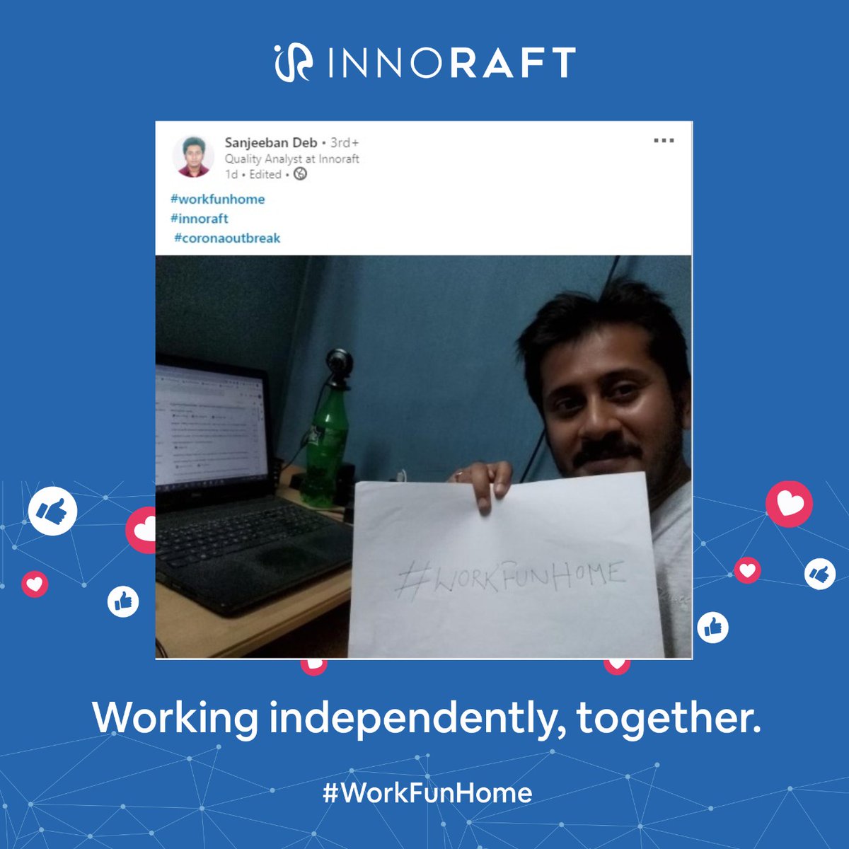 innoraft's tweet image. Thank you Innorafters for your enthusiasm and making work from home #WorkFunHome
We look forward to setting an example and continue to work with more proactiveness and enthusiasm.
.
.
.
.
.
.
.
.
.
#Covid19 #Innoraft #Team #Culture #HappyTeam #Growth #Success #Drupal #Developers