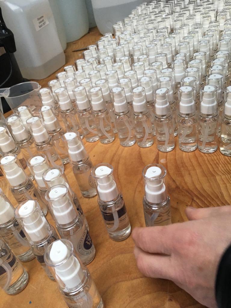 On Saturday we were able to produce 200 hand sanitizers that were distributed around the island for those most vulnerable. In these uncertain times we are so lucky to live in a wonderful community like #mull - we will continue producing as much as we can! #handsanitiser