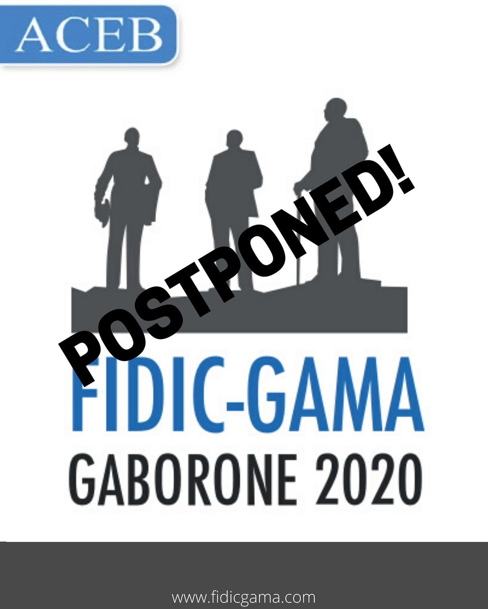 ANNOUNCEMENT!
While it is our intention to go ahead with the FIDIC-GAMA 2020 Infrastructure Conference, with current uncertainty and the pace of developments with regard to COVID-19, the conference will not be held in April 2020. Visit us on fidicgama2020.com for updates.