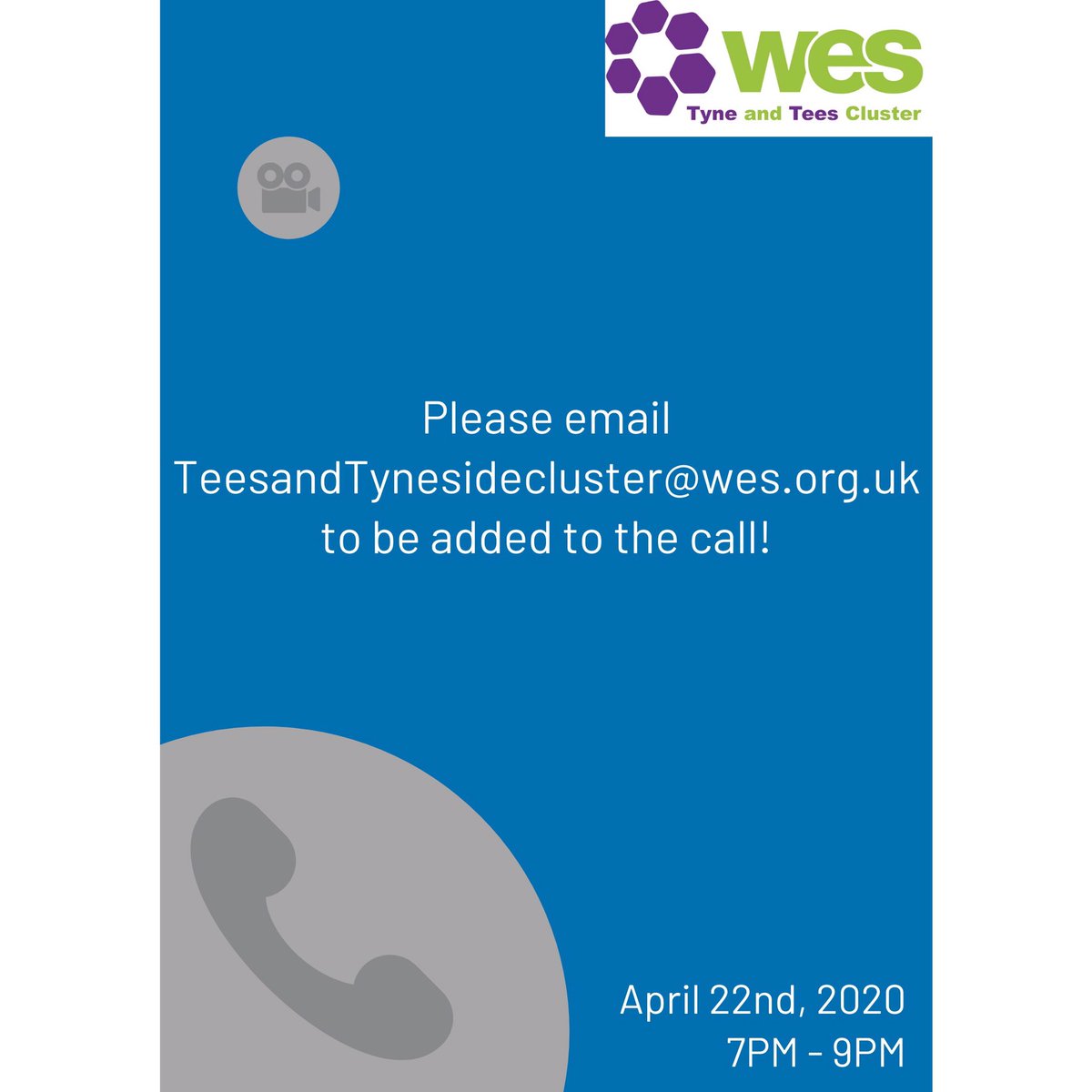 We have decided to host our first Tyne & Tees Cluster meet-up... VIRTUALLY! Join us on the 22nd April , 7pm - 9pm as a positive distraction from the current situation. #WomensEngineeringSociety