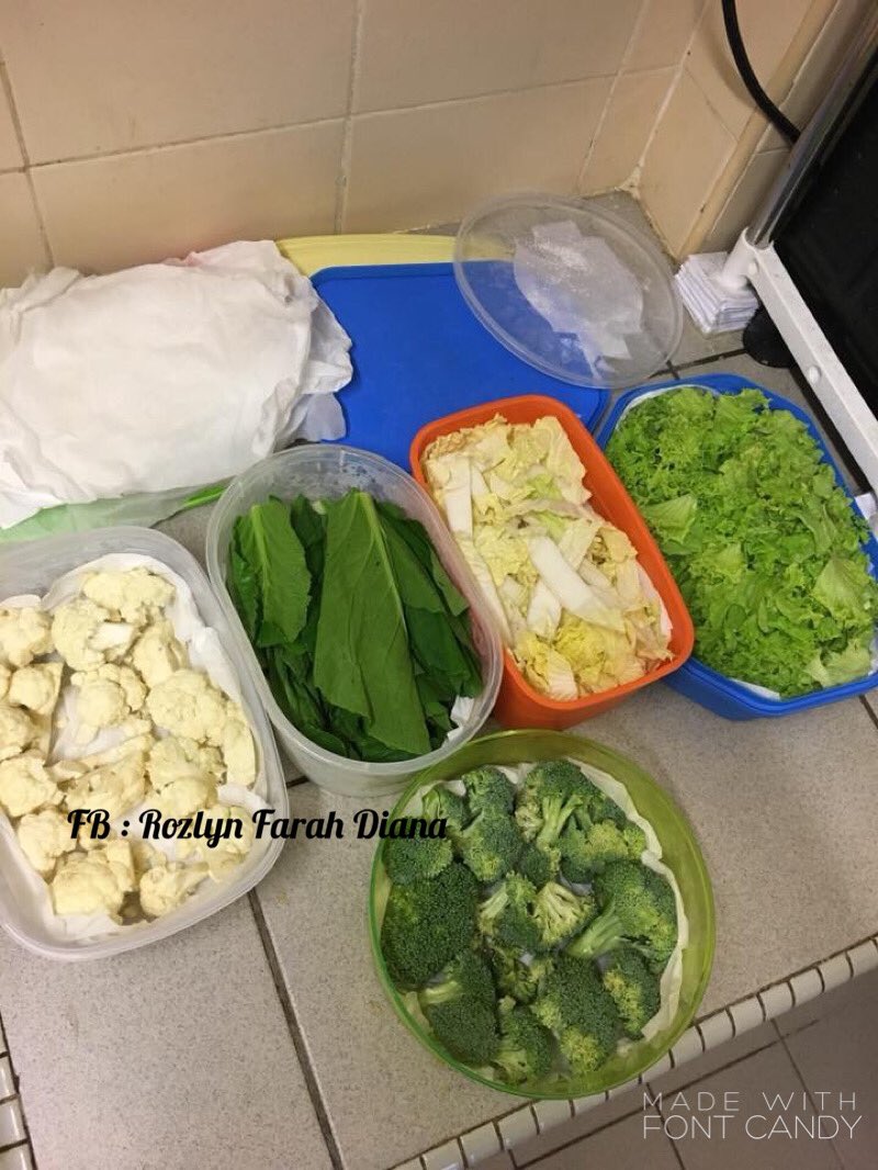 MadeByRozlyn's tweet photo. Tips simpan sayur agar tahan lama dan x perlu berulang alik ke pasaraya musim wabak skrg ni 👇🏻

🥬 Lapik tisu dlm bekas, letak sayur (xyah basuh), lapik tisu lg skali dekat atas sayur then tutup bekas, simpan dlm peti
🥬 Tahan 2-3 minggu sayur masih segar ❤️ https://t.co/biWsl0qK8o