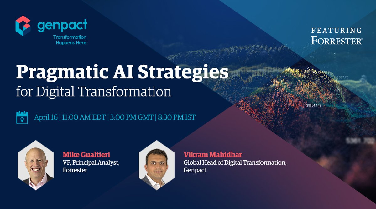 Want to discover 3 #AI models that will help your business be more resilient? Join <a href="/vikram_mit/">Vikram Mahidhar</a> and <a href="/mgualtieri/">Mike Gualtieri</a> from <a href="/forrester/">Forrester</a> on this webinar: ow.ly/jzIn50yQNSU