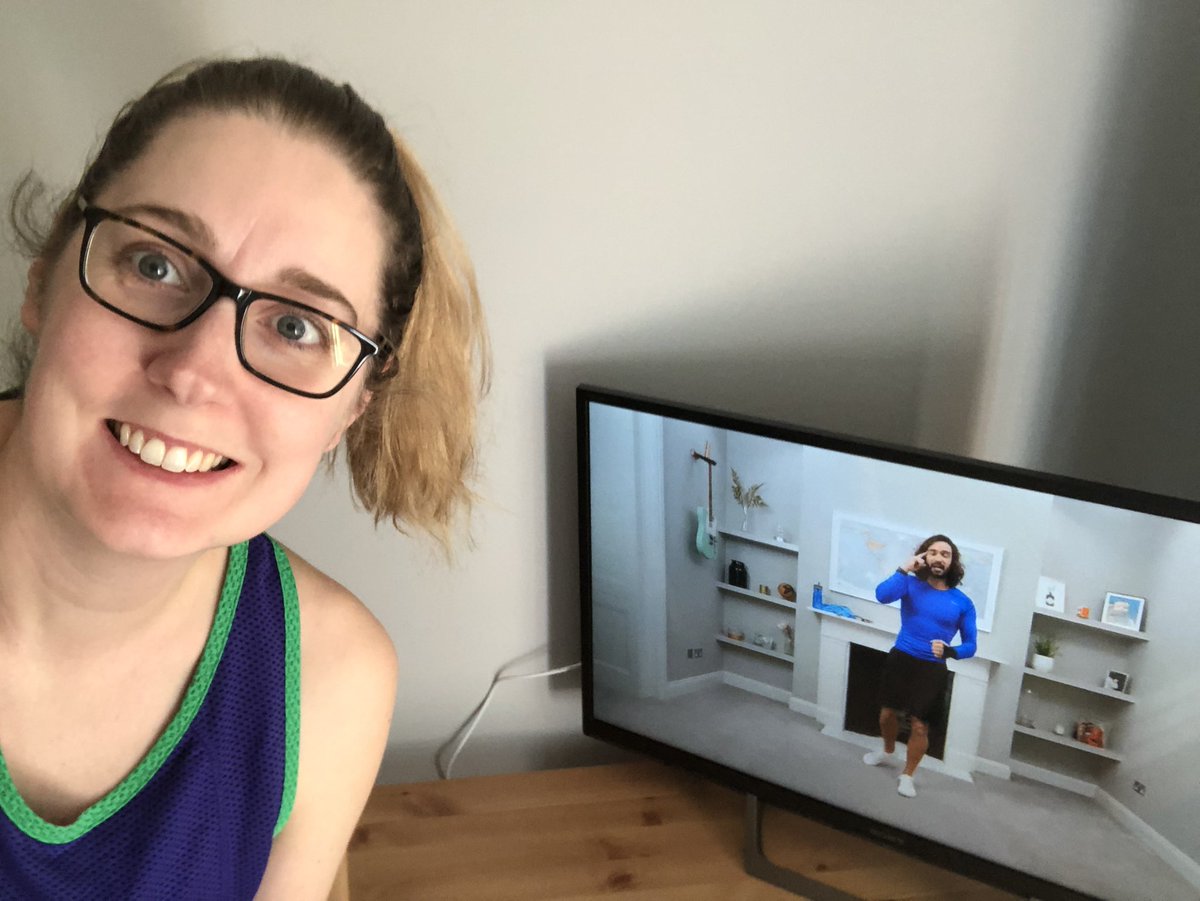 Day one of teaching from home. Work set and emails open! Time from PE with <a href="/thebodycoach/">Joe Wicks</a>