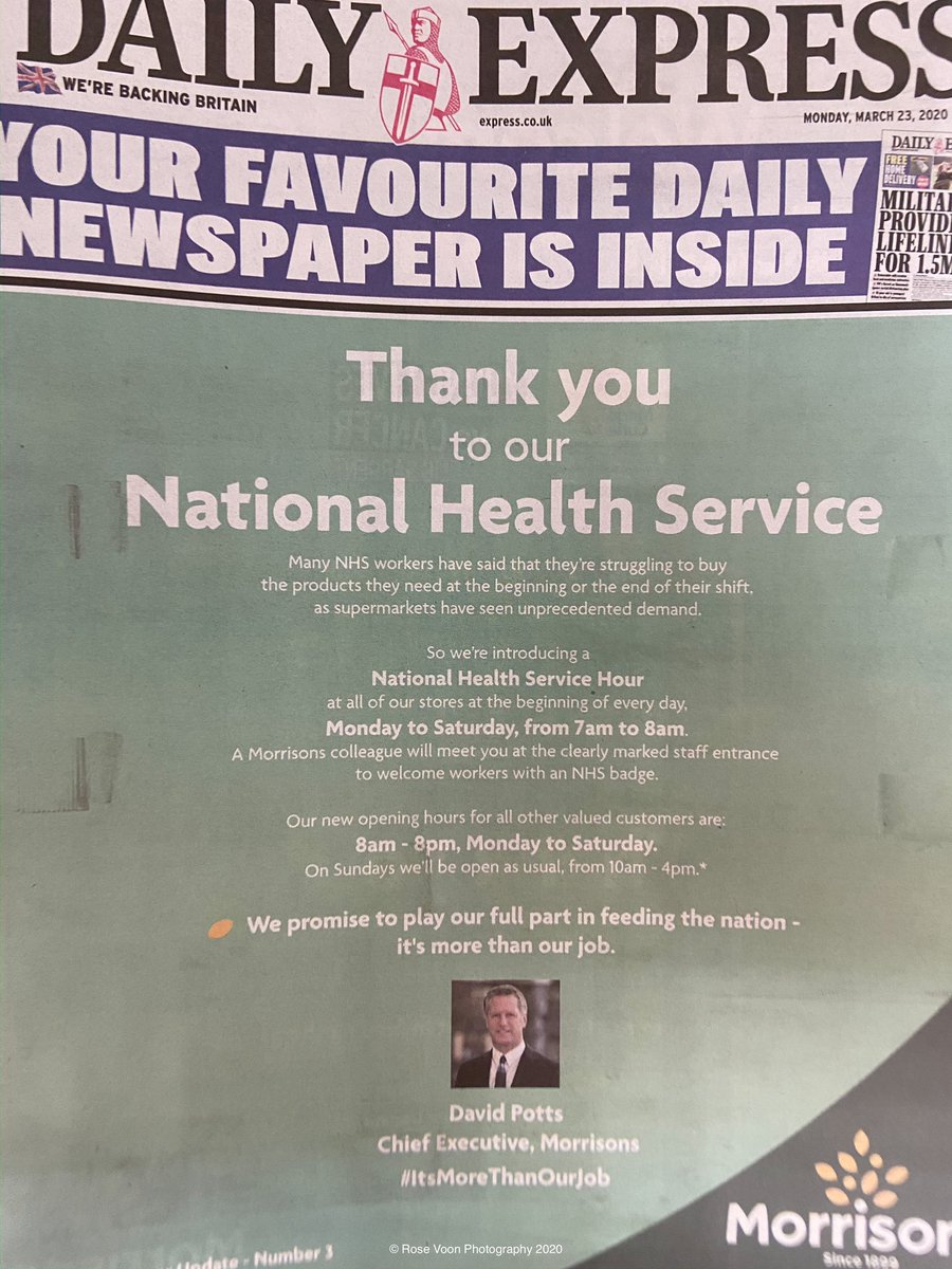 rosevoon84's tweet photo. Thank you to #NHS there is now a #NHS #servicehour Mon to Sat 7am-8am @Morrisons #NHSCovidHeroes #aberystwyth #shoutaber #500pxrtg @bbcweather @darrenmb73 @CambrianNews @Alana_Spencer_ @BBCWalesNews @ItsYourWales @StormHour @ruthwignall @ChrisPage90 @AberystwythNews https://t.co/Acmuyg5QN9