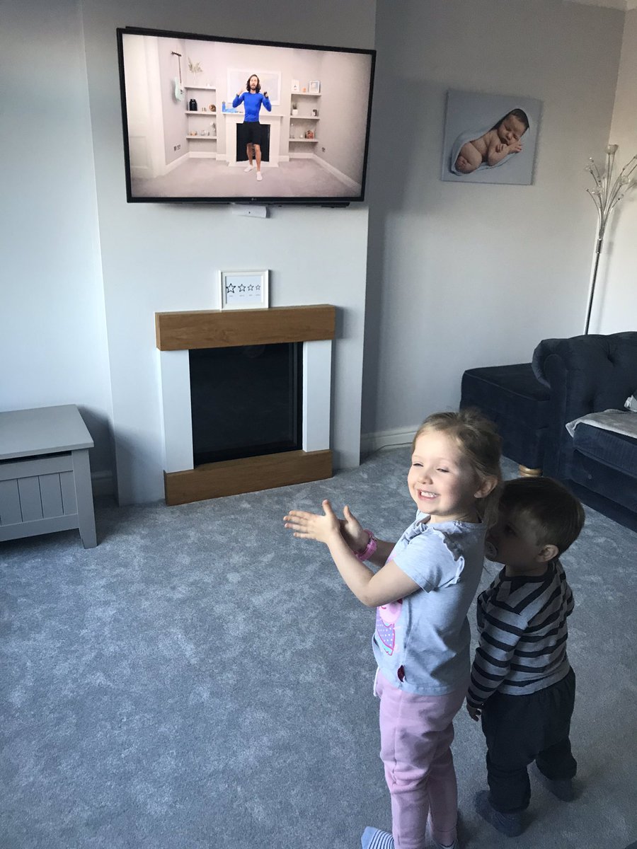 3787Holly's tweet photo. Thank you to @thebodycoach for doing these amazing PE Lessons live! Amazing idea! Millie 3 &amp; Clayton 19m are joining in in Horndean! https://t.co/iFr1XGpznv