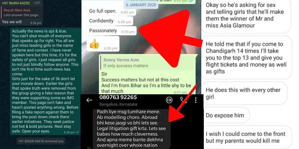 Such a shame, he asks for nudes and sexual favours from girls in the name of fame and this pic proves that someone disagrees with him he insults and give threats.  #exposesunnyverma (8/n)