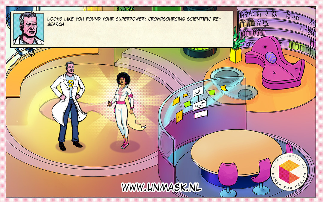 UnmaskL's tweet image. At the end of our game-demo, you'll work together with Dr. Joost Kluiver and you will find your inner superhero!
Sounds exciting right?!
#citizenscience #humancomputation #playfulintelligence #impact #cancer #unmask #gamesforhealth #lymphoma
a.s.r. ...
unmask.nl