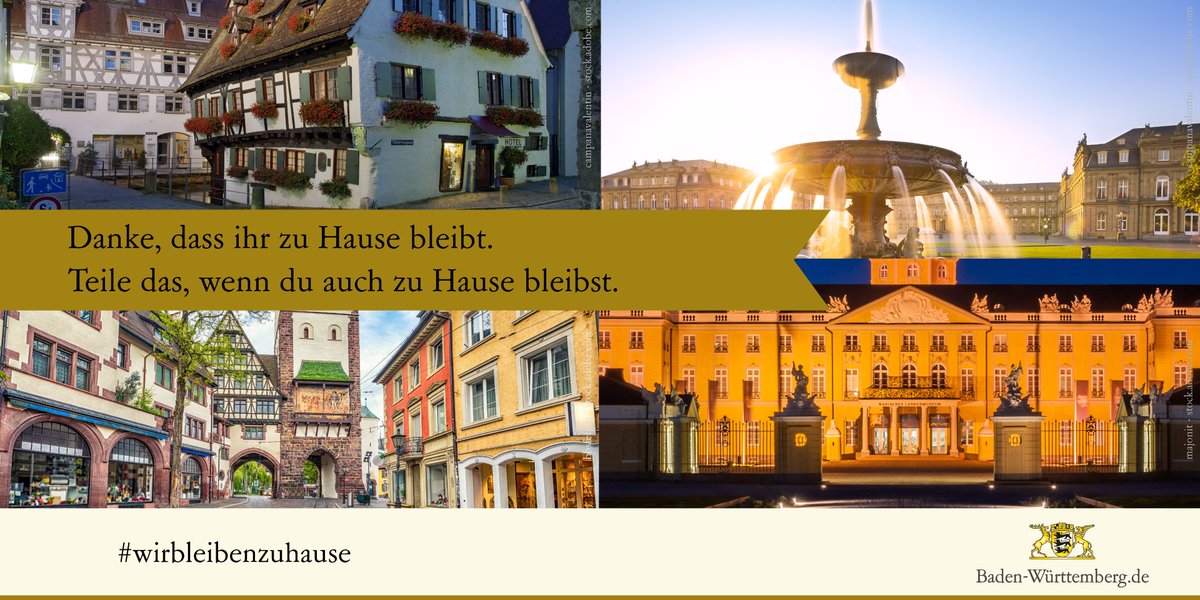 Seit heute gelten in #BadenWürttemberg strengere Regeln, um die Ausbreitung der #Corona-Pandemie weiter zu verlangsamen. Wer nicht unbeding vor die Tür muss, soll zu Hause bleiben. #wirbleibenzuhause baden-wuerttemberg.de/de/service/pre…