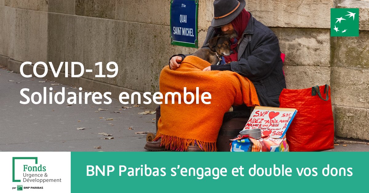 #COVID19 : En répondant à l'appel du Fonds Urgence &amp; Développement, vous pouvez aider les populations les plus vulnérables avec La <a href="/CroixRouge/">Croix-Rouge fr</a> et <a href="/MSF/">MSF International</a>. Pour chaque don réalisé, <a href="/BNPParibas/">BNP Paribas Group</a> s’engage à doubler son montant. Pour participer : bit.ly/2xn9aRp