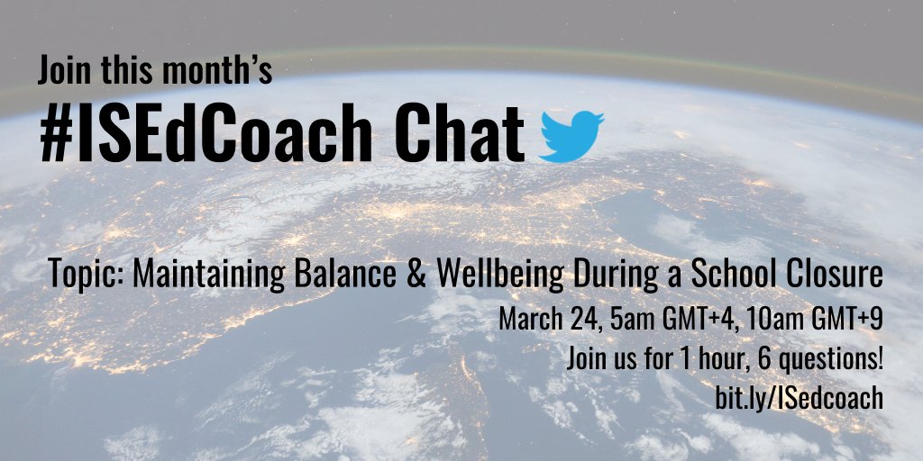 isedcoach's tweet photo. Join us for another #isedcoach chat 2morrow!
#asiaed #africaed #edchat #educoach #acsalwayslearning #acsamman #aisq8 #learnisb #aisgz #aosrome #issedu #isblearning #kispride #sisrocks #NISChina #SFS1912
#saschina #SASedu #SAISrocks #SSISlearns #TAStigers #uwcsea #uwclearn #mywab https://t.co/PdFCWacVCq