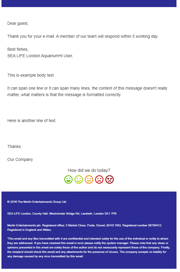 st0aty's tweet photo. @london_aquarium Your auto responder to my email to request for a refund given the current pandemic is broken. Are you aware of this? Do you know when this will be fixed and has there a ticket been raised in your system regarding this? I wouldn't want it to fail SLA. https://t.co/BjiOQWaCjy