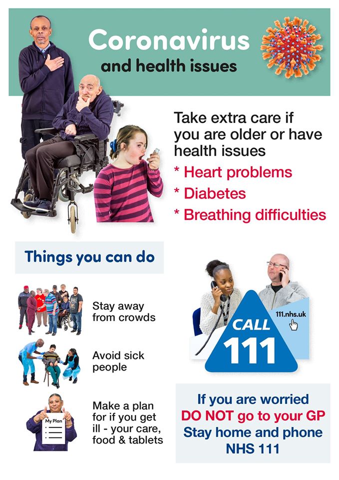 HWLambeth's tweet photo. Some people with a #learningdisability can have health issues that make them particularly vulnerable to #coronavirus, or COVID-19. 
@Photosymbols have put together a great set of #EasyRead material with information. ➡️Please share!
It's also available in #Portuguese🇵🇹 https://t.co/OtFuaGIa2n