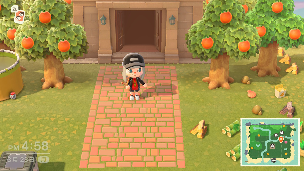 ねぎ 道作ってみました広場の色味に似せたので使いやすいと思います どうぶつの森 Animalcrossing Acnh Nintendoswitch マイデザイン マイデザ あつ森 レンガ レンガの道