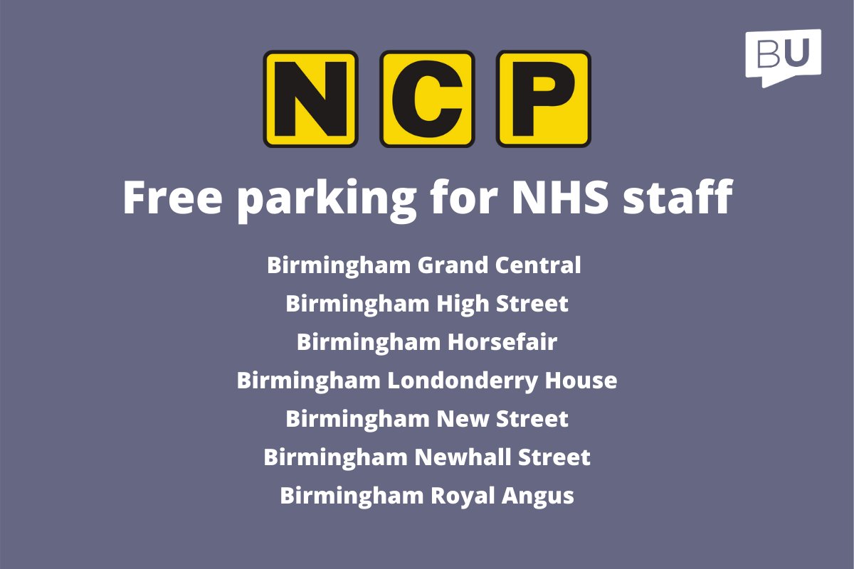 Birmingham Updates on Twitter "NCP are offering free parking for NHS