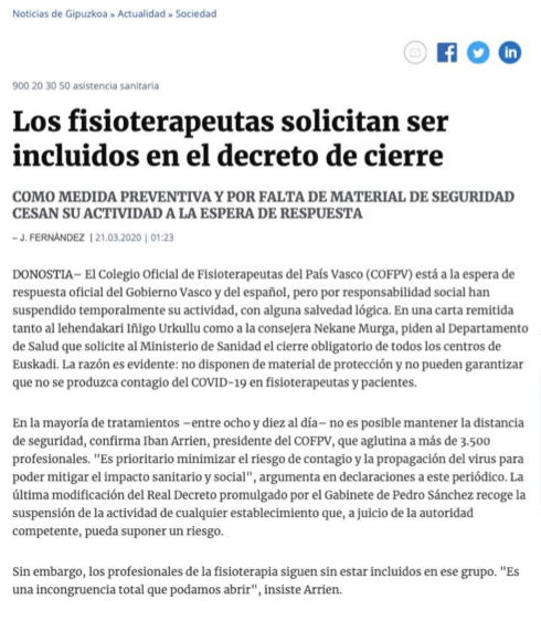 COFPV's tweet photo. La #Fisioterapia no se queda en casa, ha salido, y mucho!! Aquí te dejamos los impactos mediáticos que hemos conseguido este fin de semana. Junt@s sumamos más!! #losfisiossequedanencasa #losfisioscierranlasmanos pero #laFisioterapiasaleenlosmedios @cgcfe 
@sanidadgob @iurkullu https://t.co/AWrySXX7Mf
