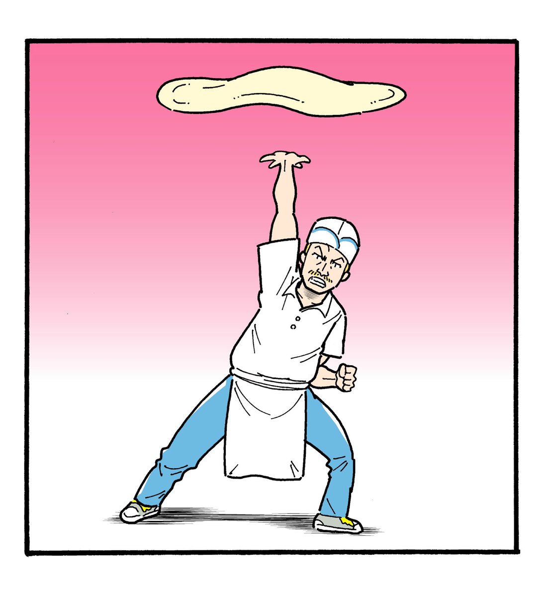 漫画に影響を受けた人シリーズ
「ドラゴンボールが大好きなピザ職人」 