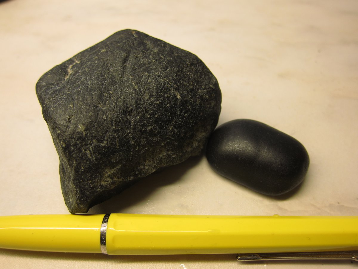  #Glacialerratics found in Sörböle, Umeå (moraine).Black, heavy pebbles with magnetite, I suppose mafic igneous rocks.