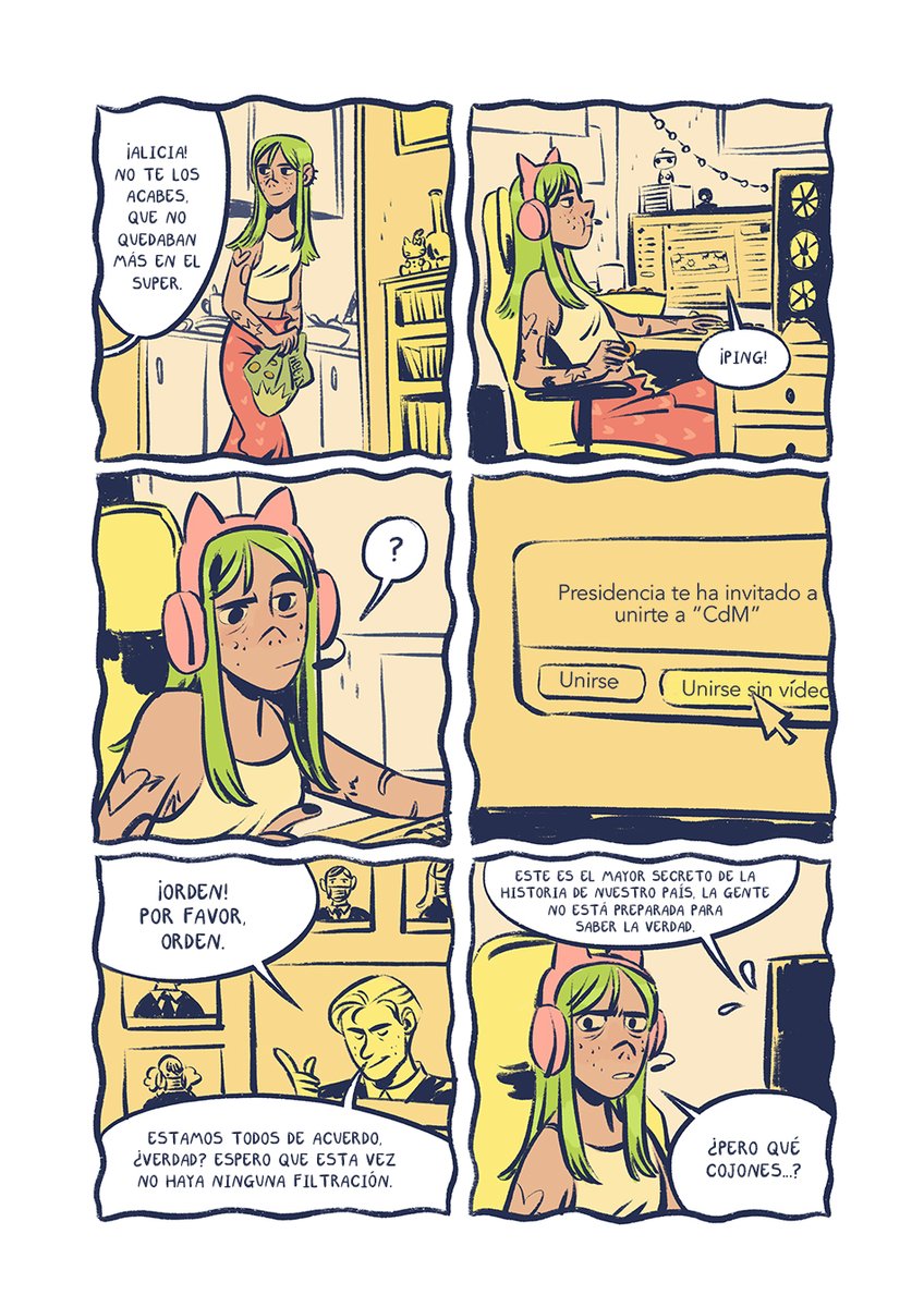 RolloPandemia's tweet image. ¡Comenzamos! Aquí tenéis la primera página de ¡Qué rollo de Pandemia! ¿Qué será esa misteriosa llamada que ha recibido Alicia? 🤔
rollopandemia.es/comic/01-unirs…