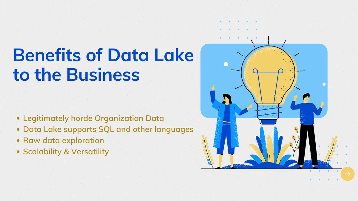 sigmadatasys's tweet image. What is Data Lake? Benefits of Data Lake to the Business.

Read in details: medium.com/@sigmadatasyst…

#WhatisDataLake #BenefitsofDataLake #DataLake