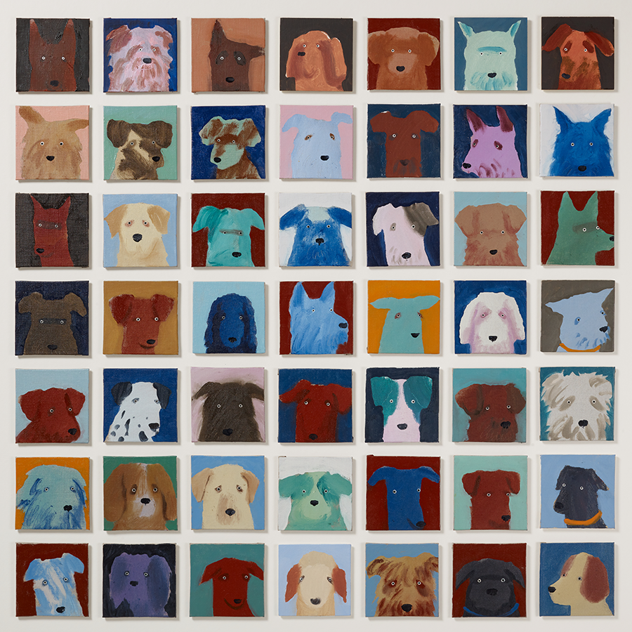 March 23rd is Puppy Day! Not that we need an excuse to celebrate dogs - animals whose love knows no boundaries. We love the dogs of <a href="/hollyfrean/">Holly Frean</a> - each has its own character and charm! Image: 49 Dogs, 2019 (oil on canvas), Holly Frean. #puppyday #puppylove #feelgood