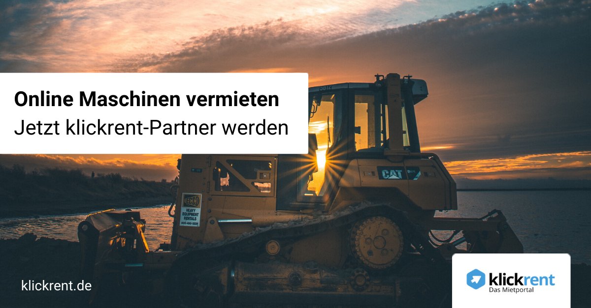 klickrent.de: Jetzt #online Bautechnik #vermieten und von der zunehmenden #Digitalisierung profitieren. Jetzt Vermietpartner werden: E-Mail an partner@klickrent.de oder direkt an mich.
