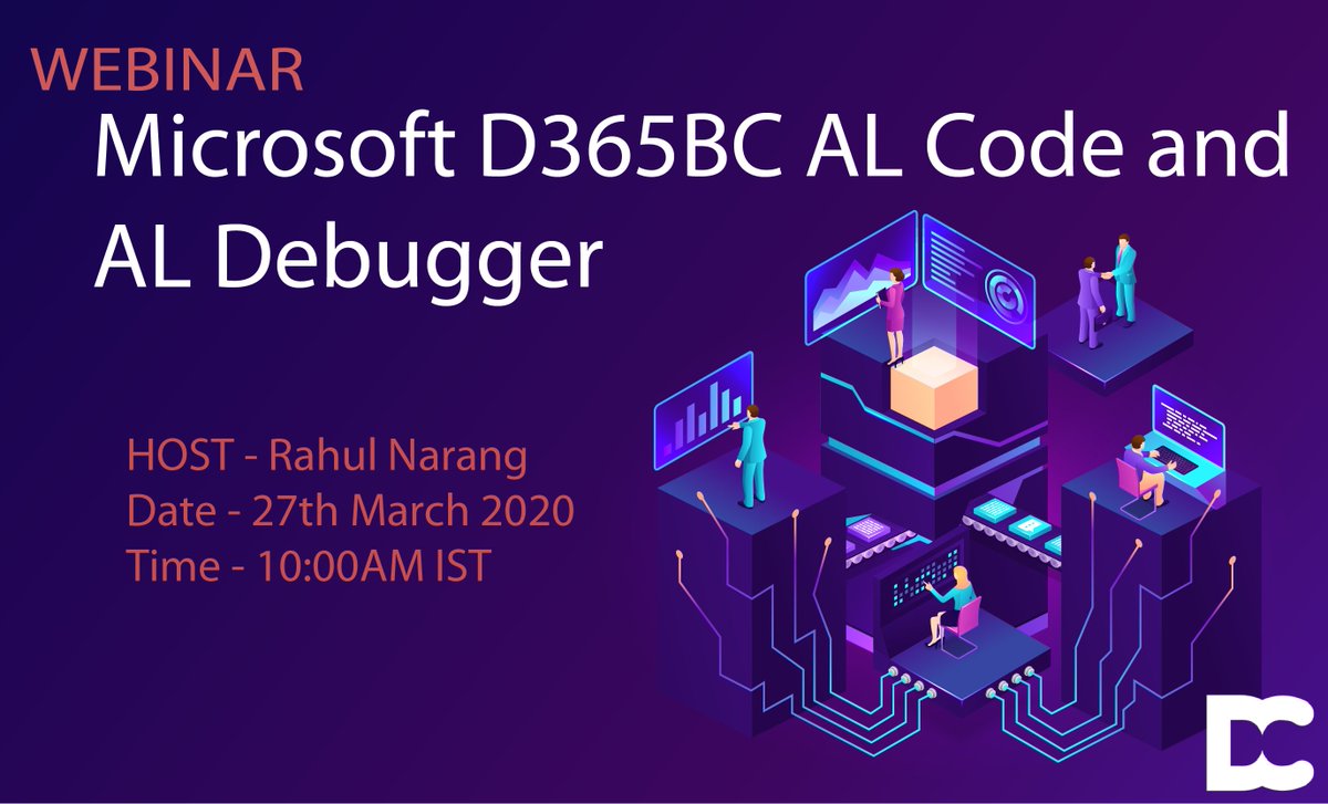 DhyeyConsulting's tweet image. Rahul Narang is back with a WEBINAR  on #MSDYN365BC #ALCode and #AL Debugger 
Link - lnkd.in/ehMPnYj  on 27th March 2020 at 10AM IST
#DirectionsEMEA #DirectionsASIA #Directiona4partners 
#MicrosoftPartners #DirectionsAsia2020 #dynamicEMEA 
#businesscentral #MSDYN365