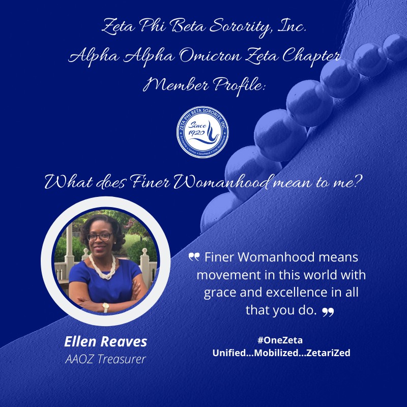 AAOZ_ZETAS's tweet photo. Day 26 of our Finer Womanhood Centennial Celebration - Soror Ellen Reaves. #AAOZ #PAZetas #ZPhiB2020 #finer #StillFiner #finerwomanhood #nephillyzetas https://t.co/kv2BZbzGaN