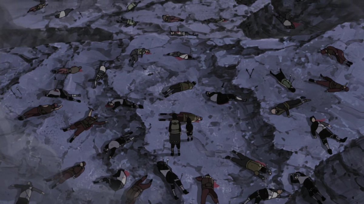 Oh also during the war, Fugaku brought Itachi to a mountain of corpse to teach him the purpose of a shinobi. /A very questionable move, why bring your son to war/