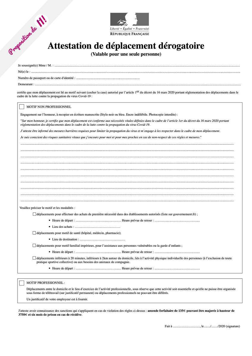 C'est fou le monde qui continue à se promener dans la rue malgré le confinement, non ? Comment les sciences comportementales pourraient rendre plus efficace l'attestation de @Place_Beauvau  ? #COVIDー19 #nudge <a href="/_DITP/">Transformation publique</a>